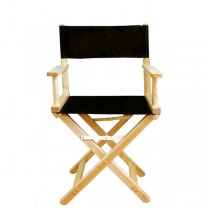 Низкий деревянный режиссерский стул с черной материей MIK CL01NB Premium