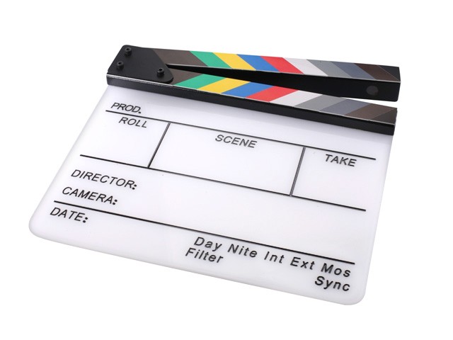 Кинохлопушка акриловая с гравировкой и цветной шкалой Hollywood HB-001 26x32см