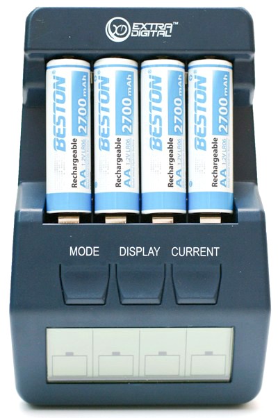 Зарядное устройство ExtraDigital BM100 Blue + 4 AA 2700 mAh Beston