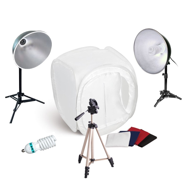 Набор студийного света для предметной съемки SL-2 Macro Kit с лайтбоксом 80см и набором осветителей 2x65W