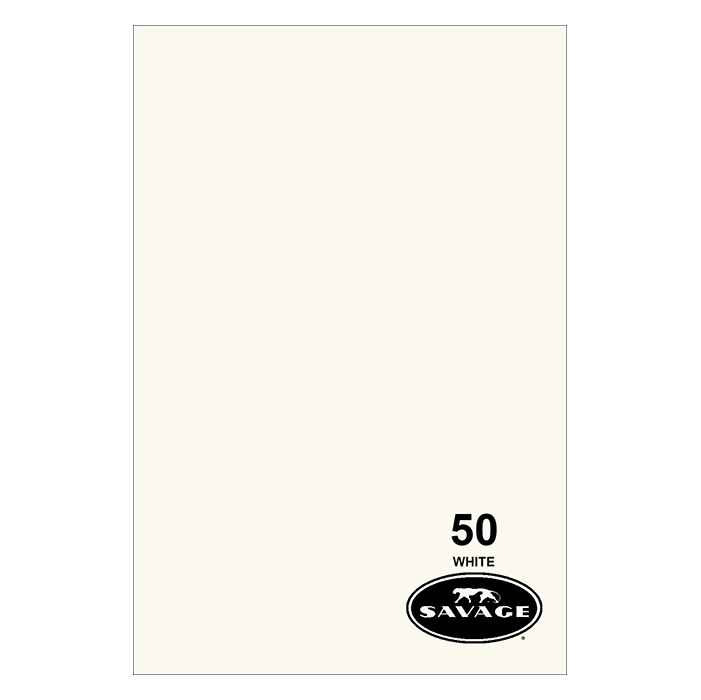 Фон бумажный 2,72 x 11м Savage 50 Белый (White)